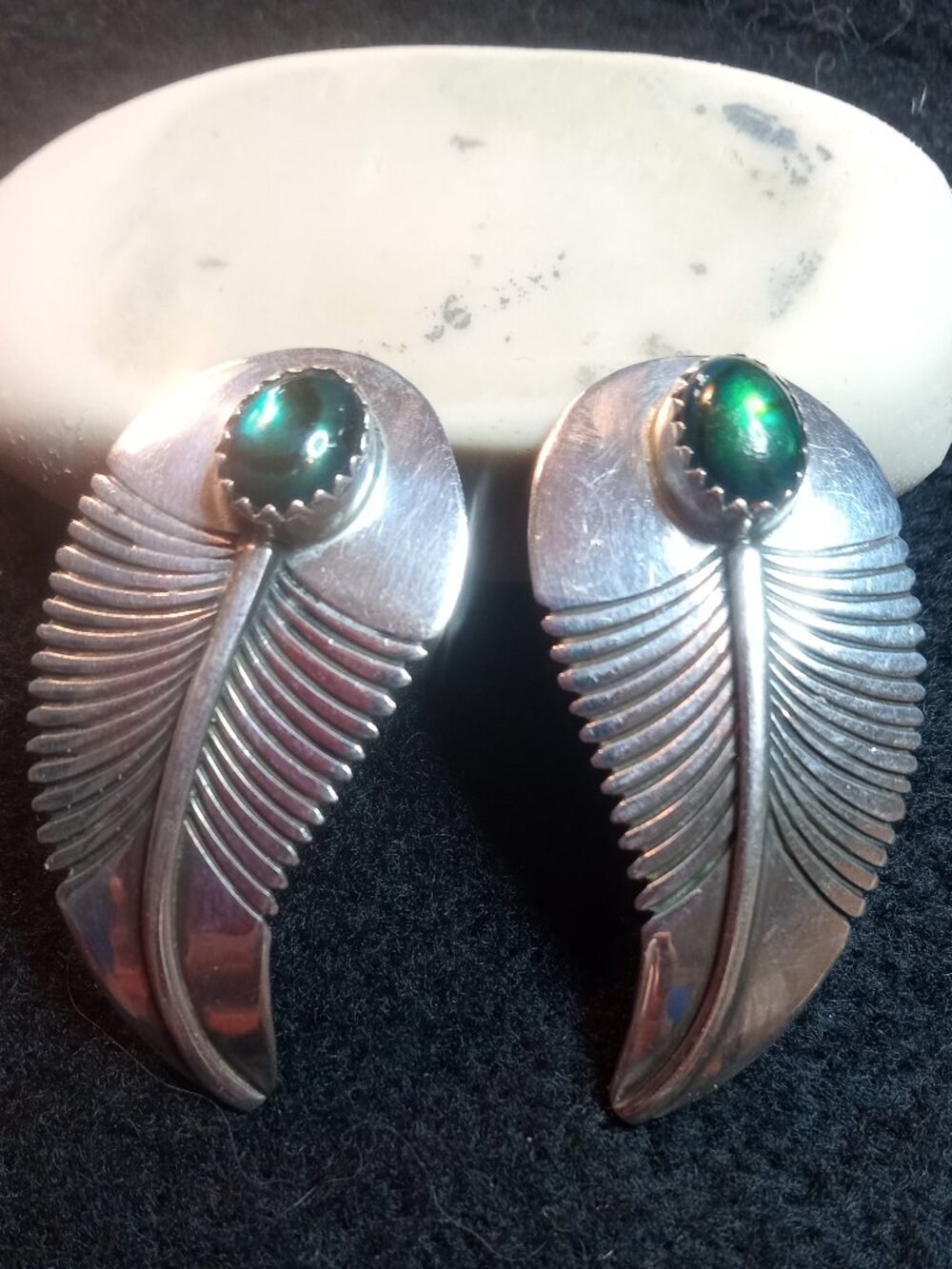 Native American/Navajo Handcrafted Feather Earrings